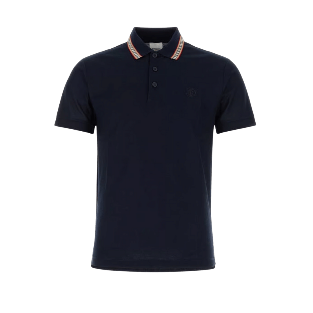Burberry Navy Blue Embroidered Logo Polo