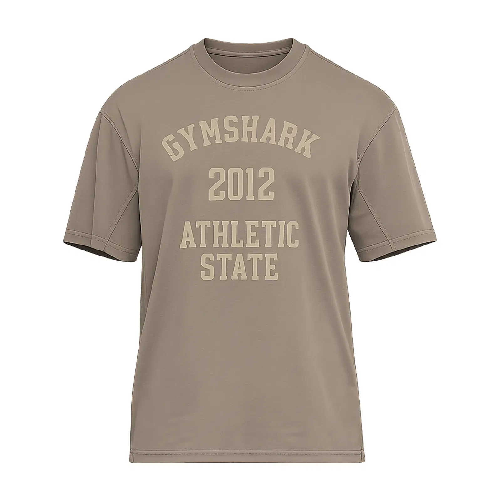 Gymshark Collegiate Washed T-Shirt oversized fit Soft Brown