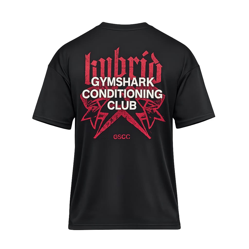 Gymshark Hybrid Graphic T-Shirt Oversized Fit Black
