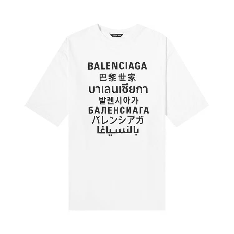 Balenciaga Multi Logo T-Shirt White/Black