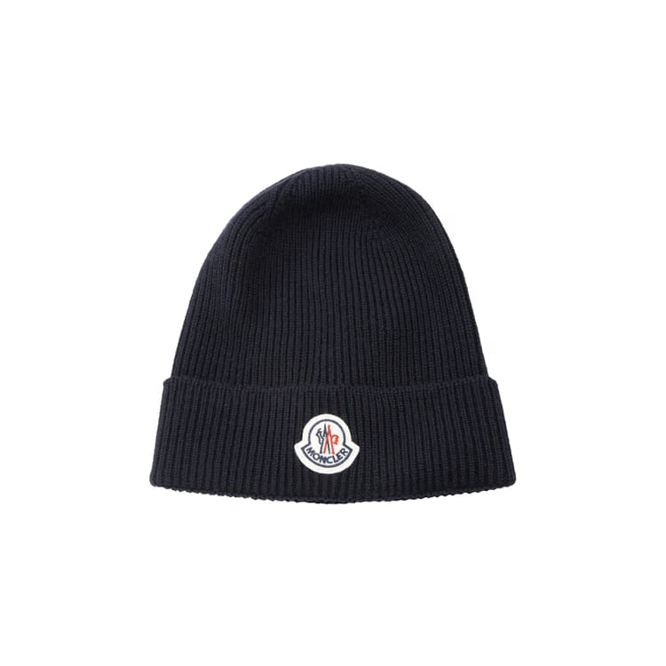 Moncler Logo Beanie Blue