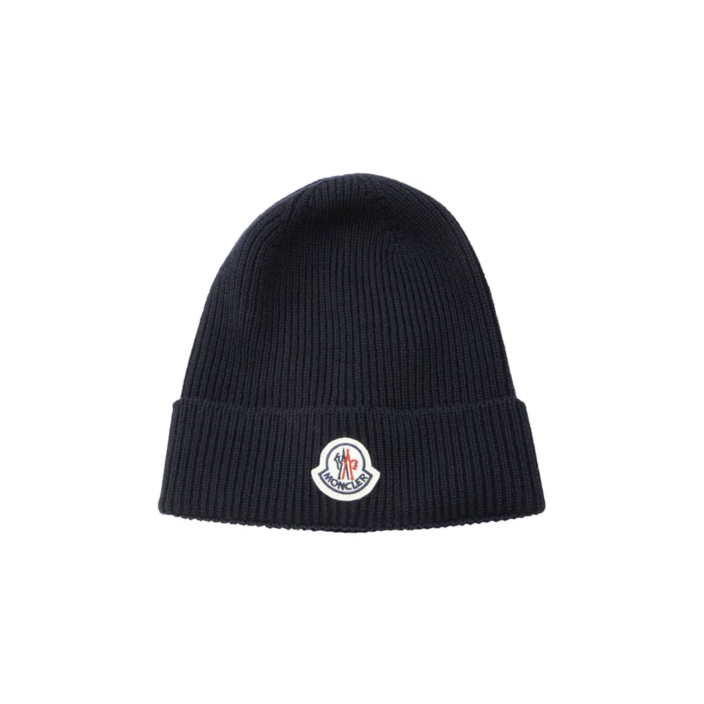 Moncler Logo Beanie Blue