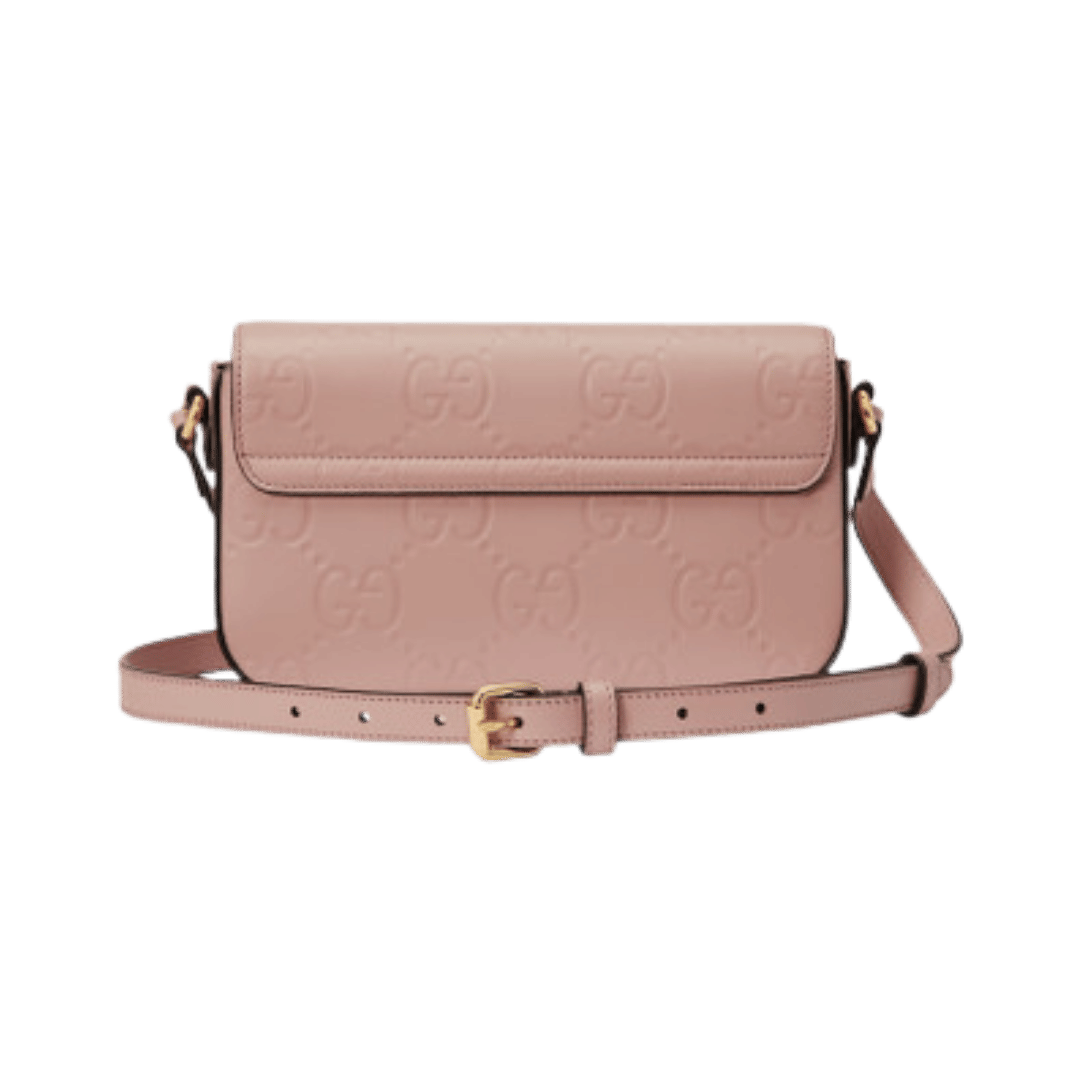 GUCCI Gg Super Mini Shoulder Bag Pink GG leather