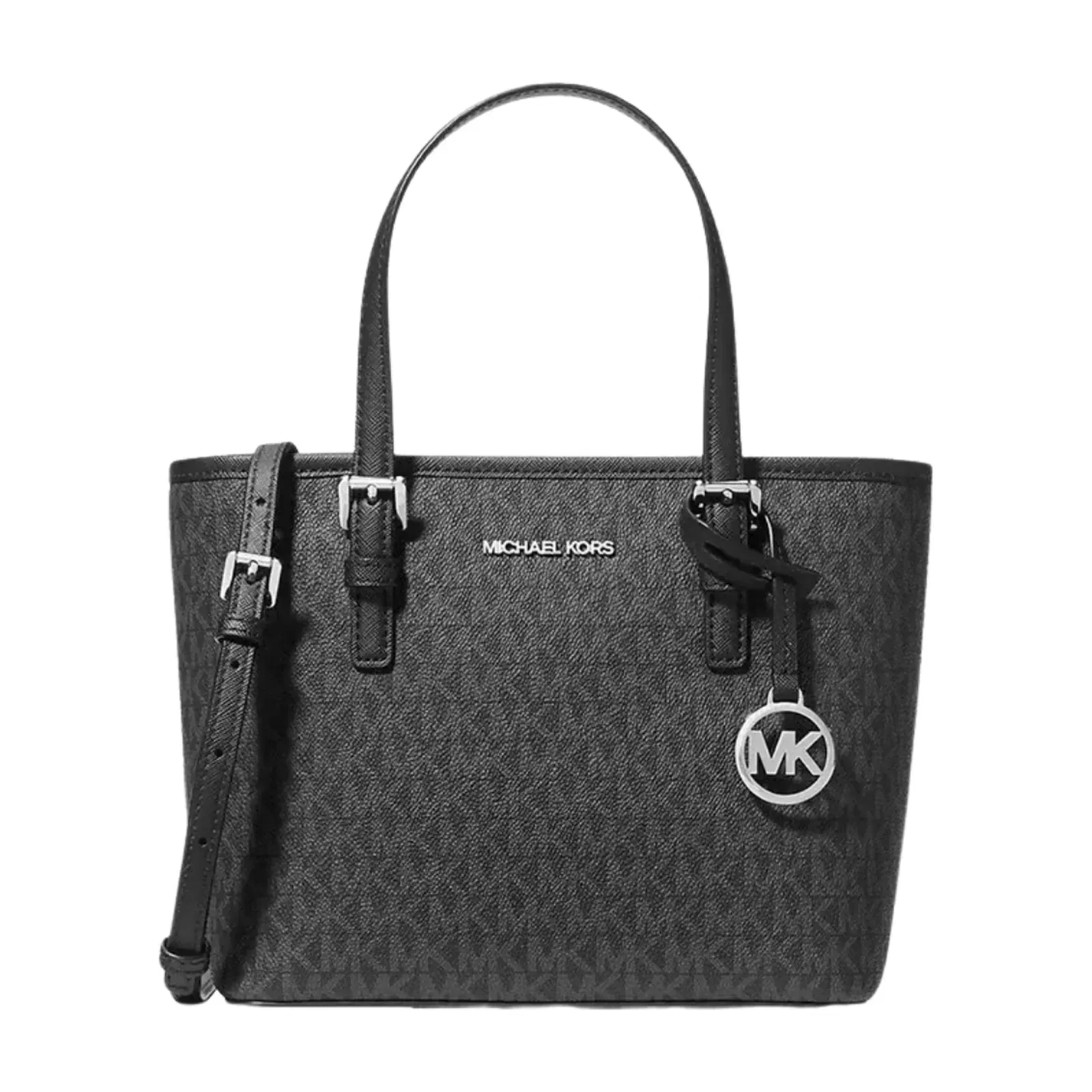 Michael Kors Black Jet Set Travel Logo Small Tote