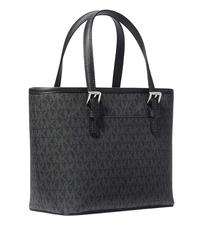 Michael Kors Black Jet Set Travel Logo Small Tote