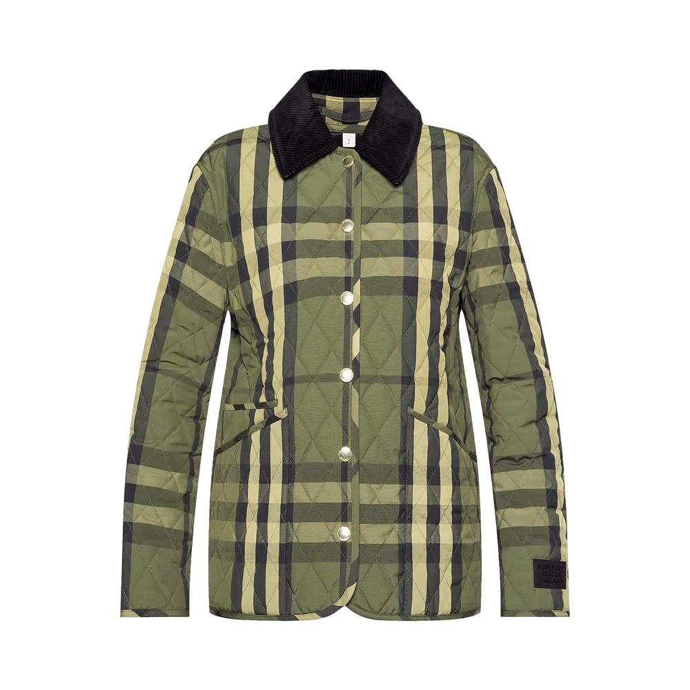 Burberry Dranefeld Quilted Checked Jacket Dark Military Green