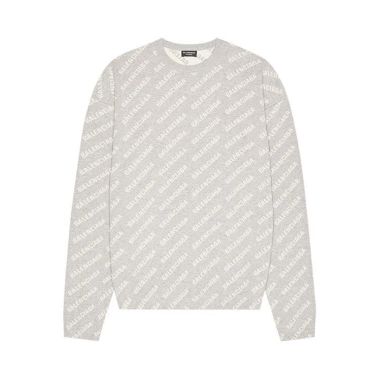 Balenciaga All Over Crewneck Grey/White