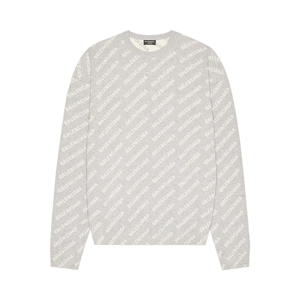 Balenciaga All Over Crewneck Grey/White