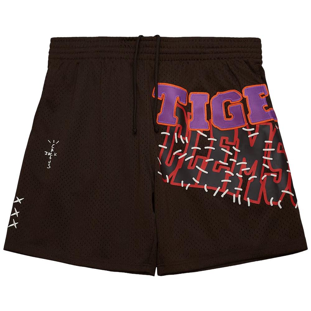 Cactus Jack by Travis Scott x Mitchell & Ness Clemson University Shorts Brown