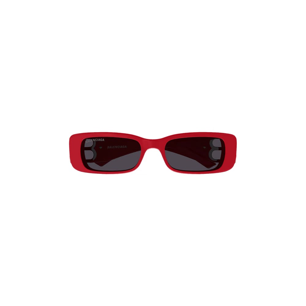 Balenciaga Rectangular Frame Sunglasses Red