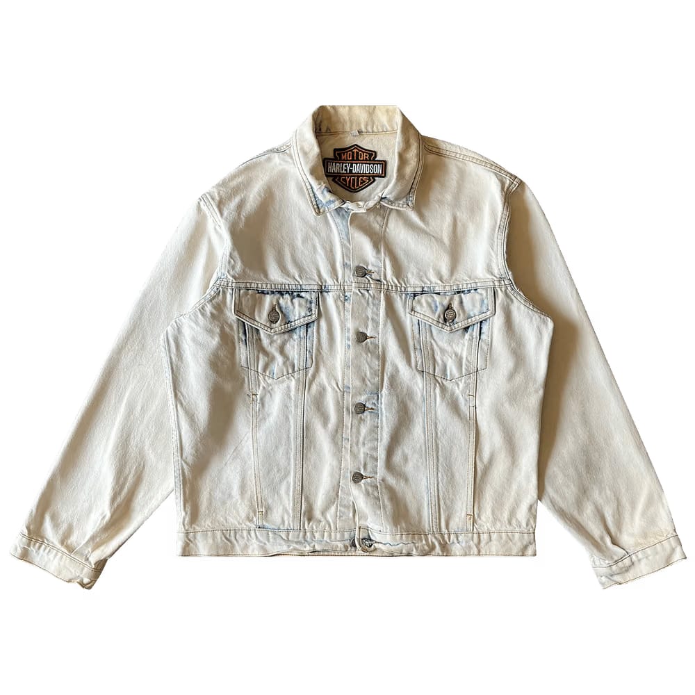 Harley Davidson Eagle Denim Jacket White