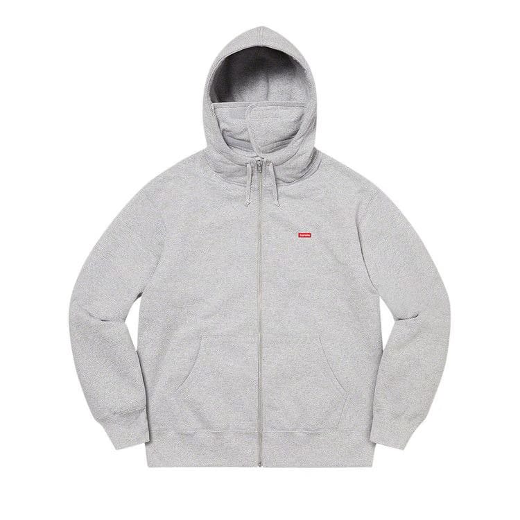 Supreme Small Box Facemask Zip Up Hoodie Heather Grey