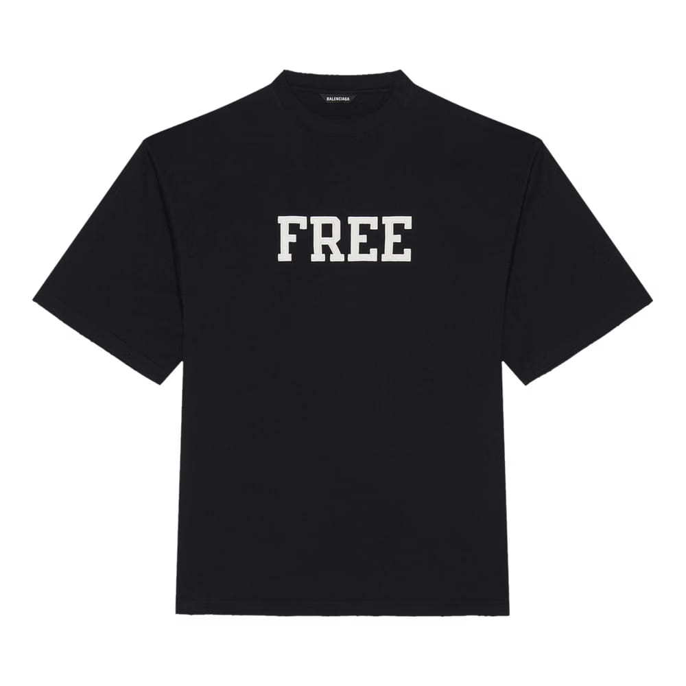 Balenciaga Free Logo Wide T-Shirt Black/White