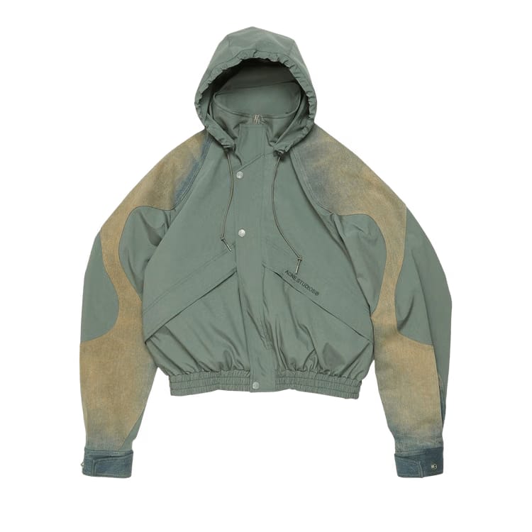 Acne Studios Long-Sleeve Hooded Jacket Olive Green