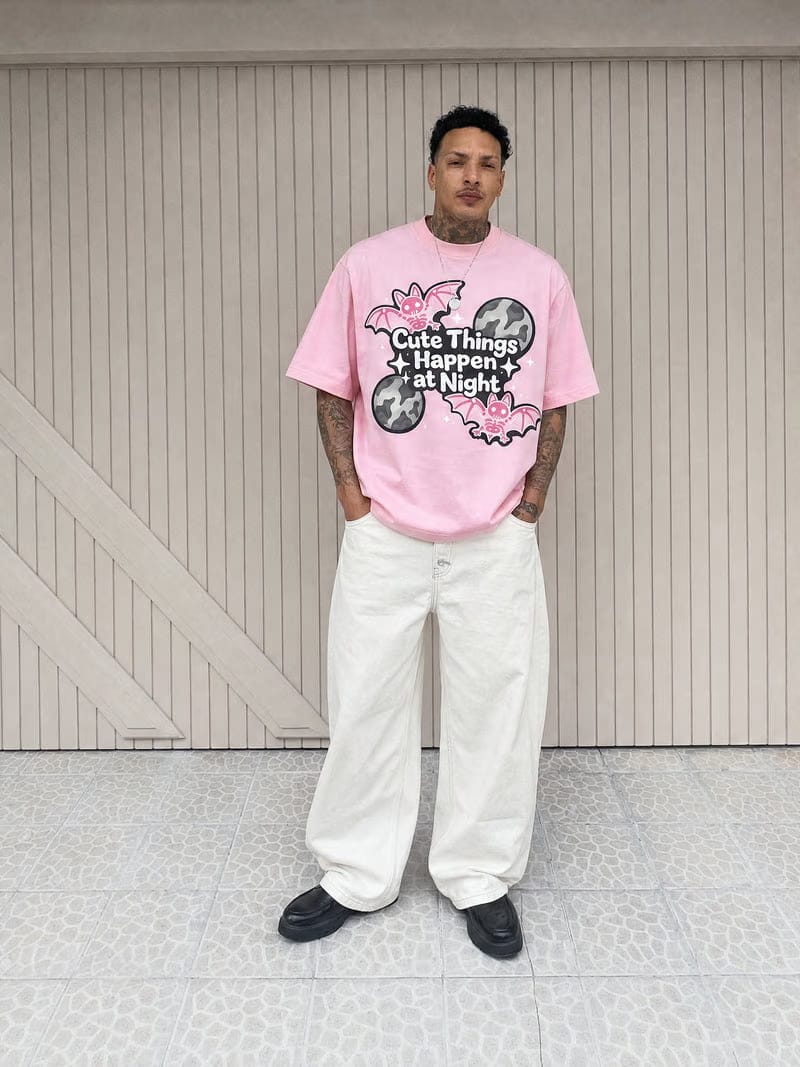 Forfksake Batty At Night Tee - Pink