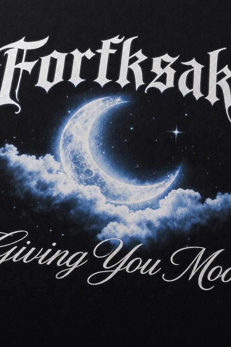 Forfksake Giving You Moon Tee - Black