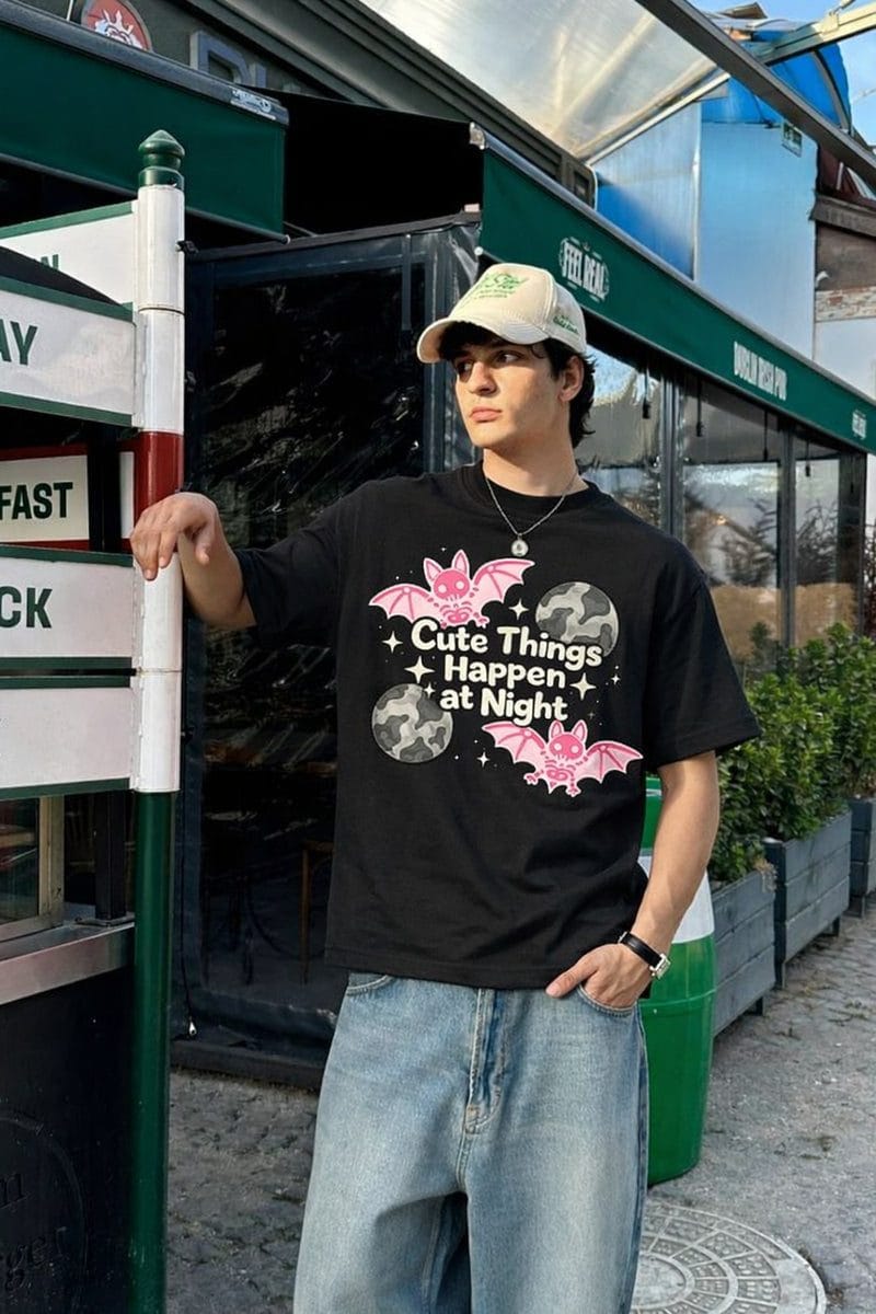 Forfksake Batty At Night Tee - Black