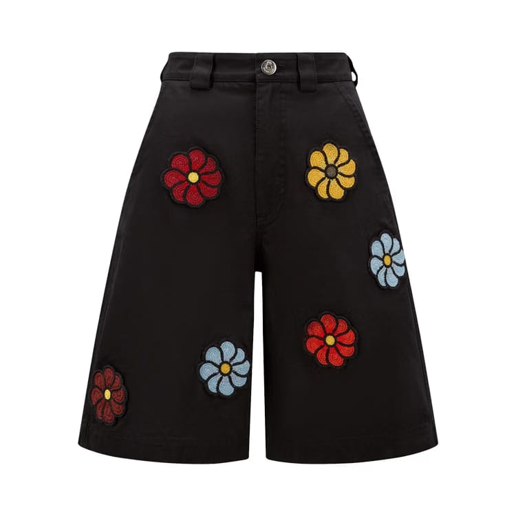Moncler Genius x JW Anderson Floral Detailed Shorts Black