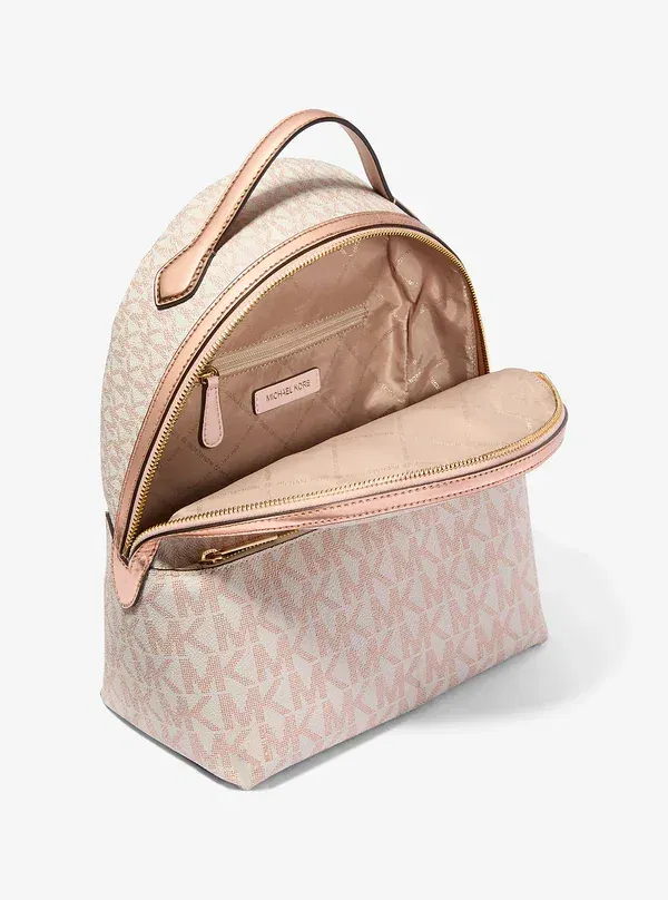 Michael Kors Sheila Medium Two-Tone Signature Logo Backpack Rose Gold