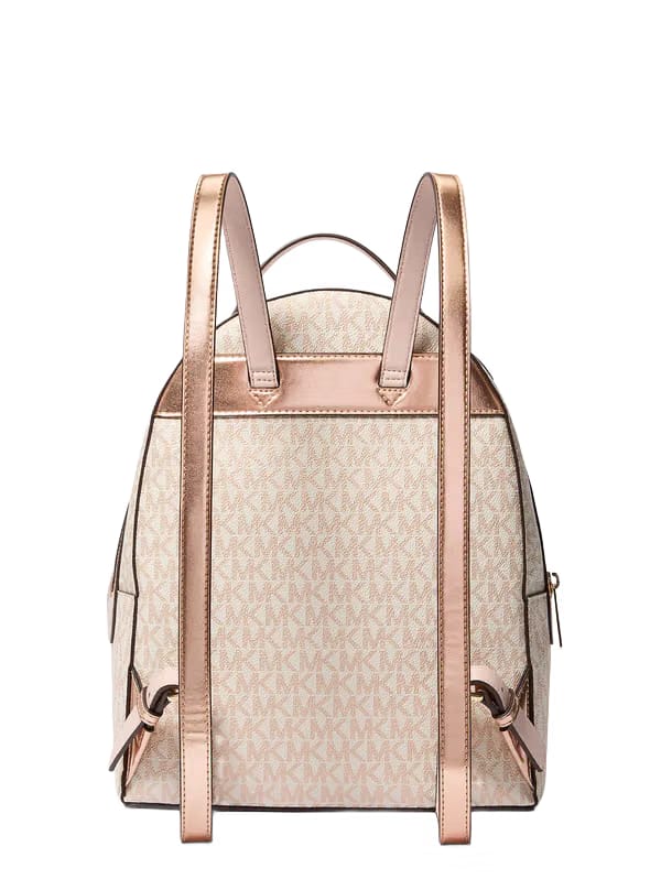 Michael Kors Sheila Medium Two-Tone Signature Logo Backpack Rose Gold