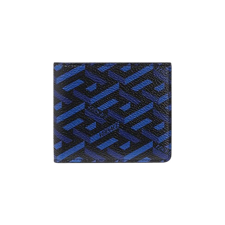 Versace La Greca Signature Bifold Wallet Navy/Black
