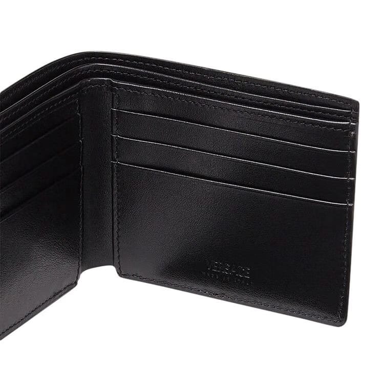 Versace La Greca Signature Bifold Wallet Navy/Black
