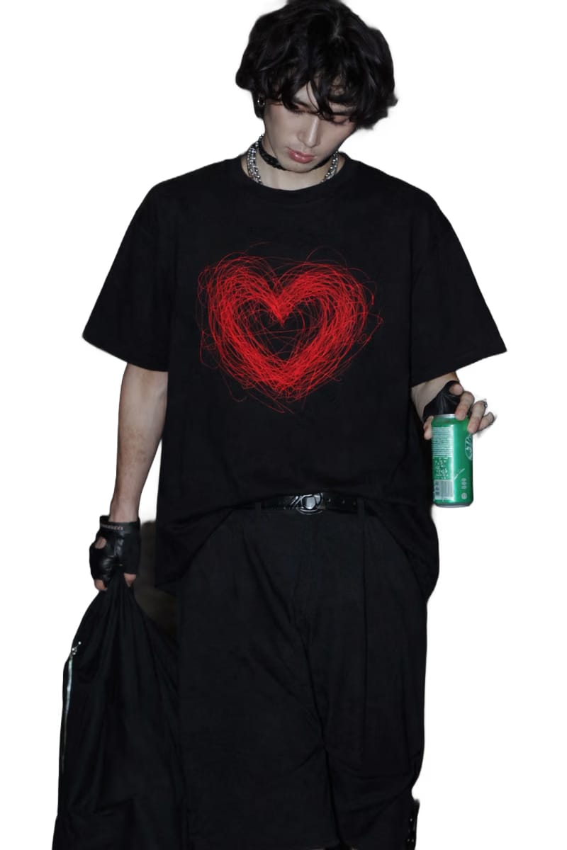 Voyd Heart in Static Black T-shirt