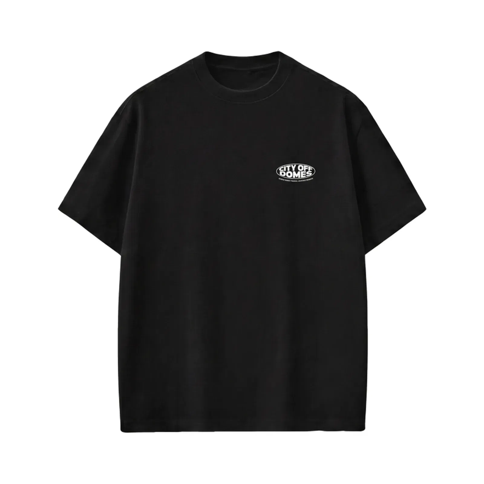 City Off Domes Fearless Print Black T-Shirt