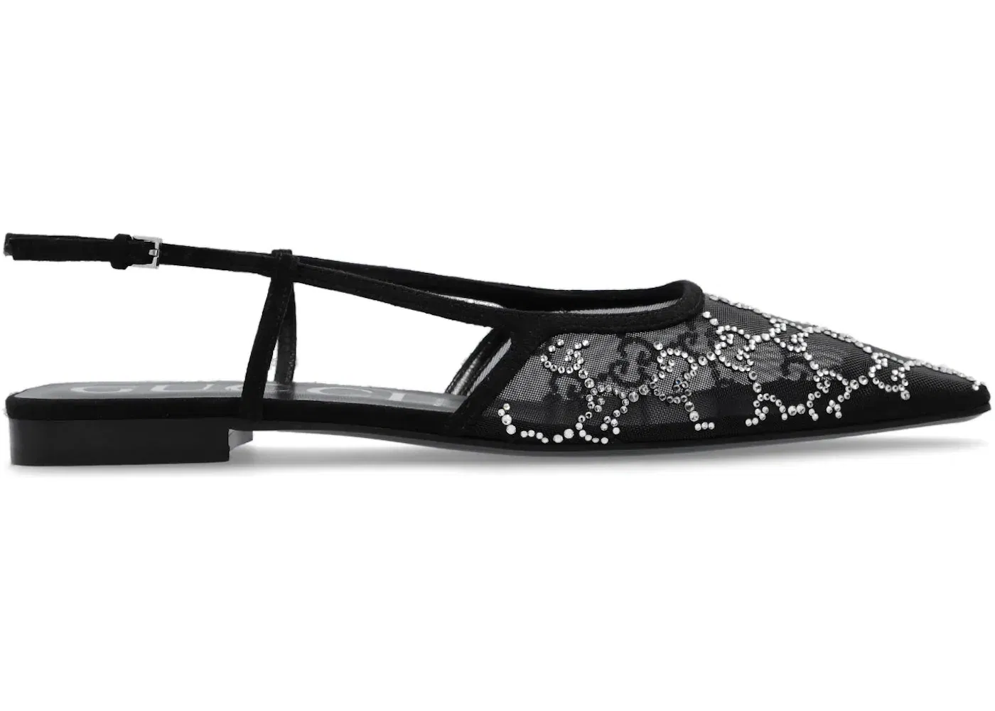 Gucci Demi Ballet Mesh Crystal Flats Black (Women's)