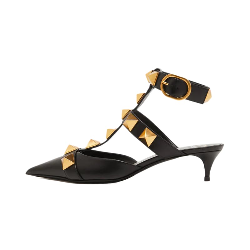 Valentino Garavani Calfskin Roman Stud Ankle Strap 40mm Pumps
