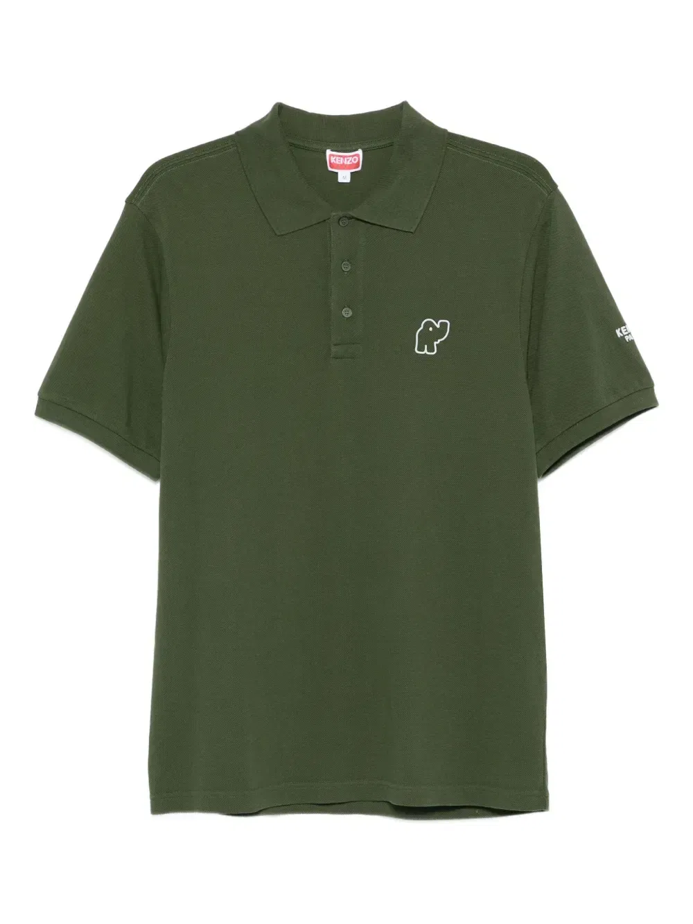 Kenzo Elephant-Embroidered Polo Shirt Army Green