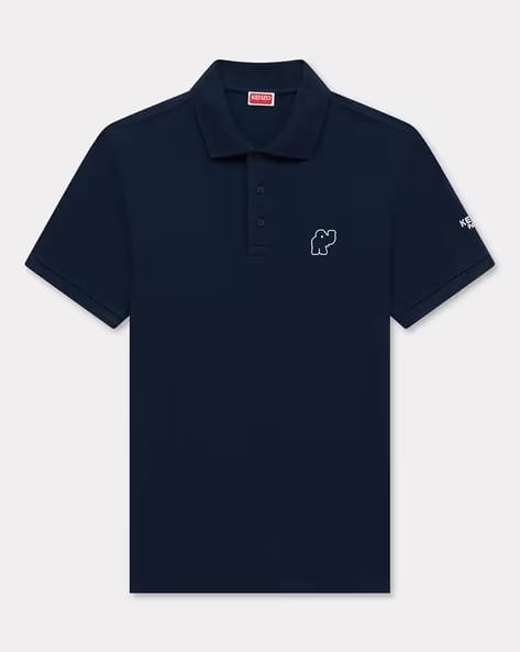Elephant Logo Embroidered Slim Fit Polo T-Shirt