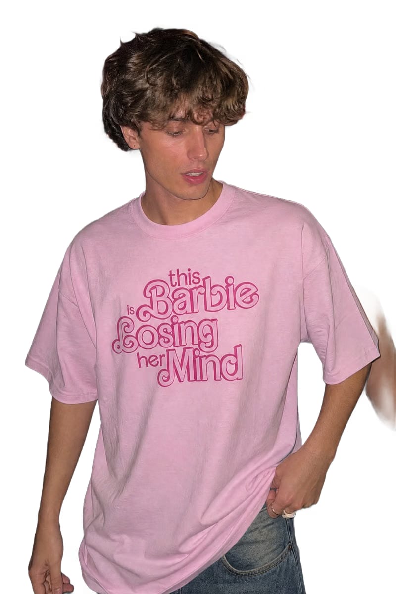 Forfksake Barbie Losing Mind Pink T-Shirt