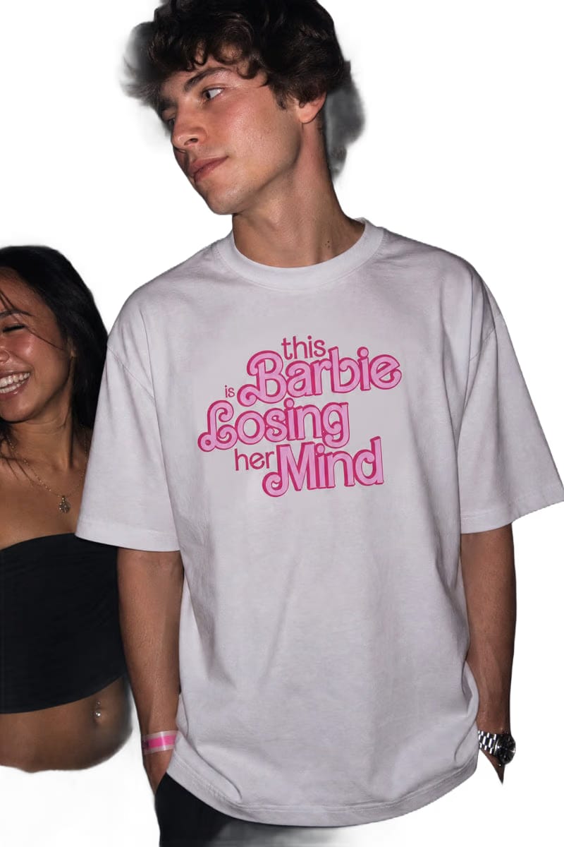 Forfksake Barbie Losing Mind White T-Shirt