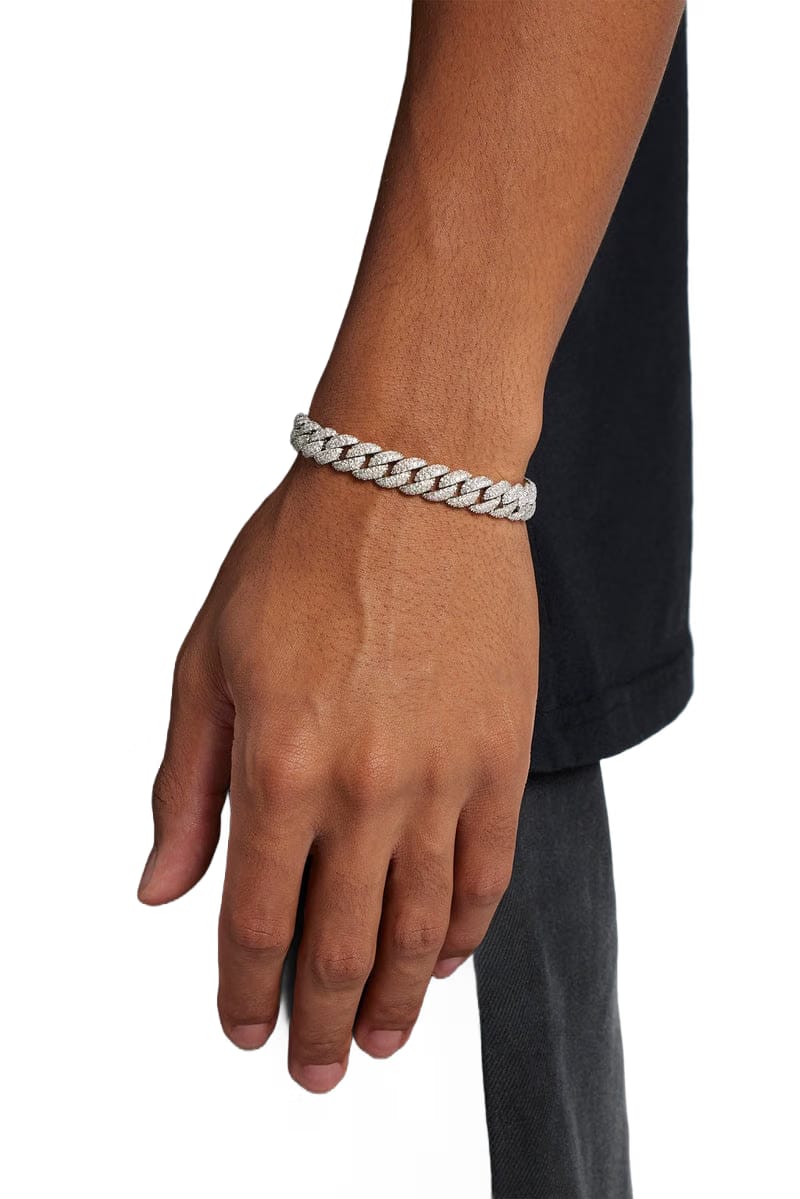 Classic Cuban Bracelet in White Gold - 8.5mm