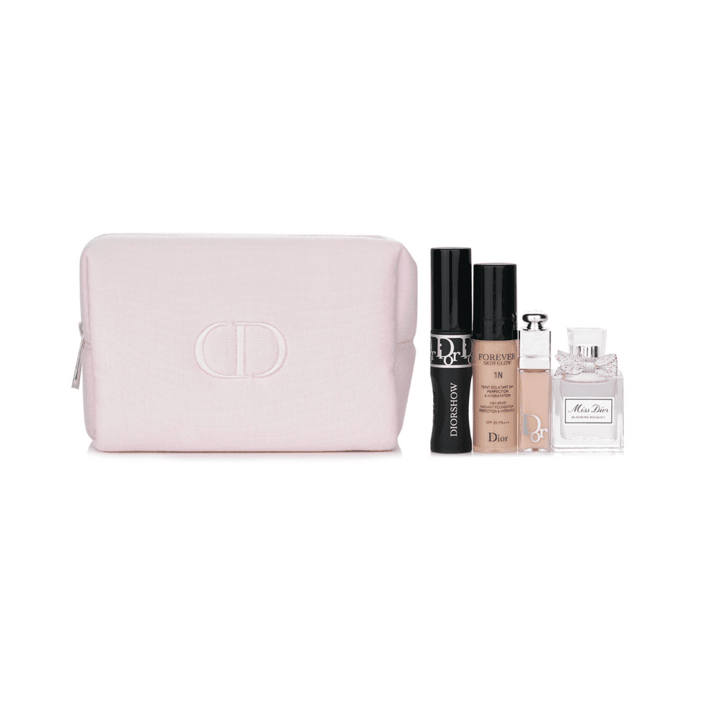 Dior Blooming Bouquet Pouch Set (EDT 0.2 fl oz (5 ml), Lip Maximizer, Foundation, Mascara)