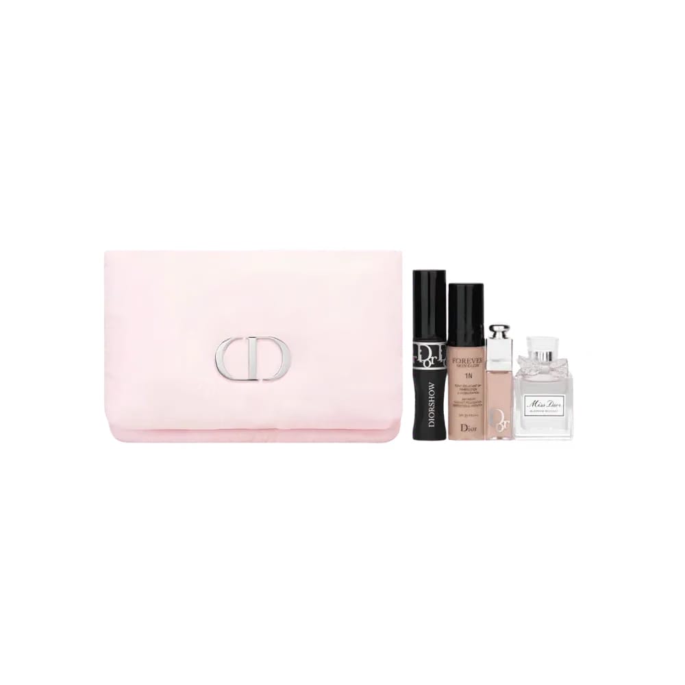 Dior Blooming Bouquet Pouch Set (EDT 0.2 fl oz (5 ml), Lip Maximizer, Foundation, Mascara)