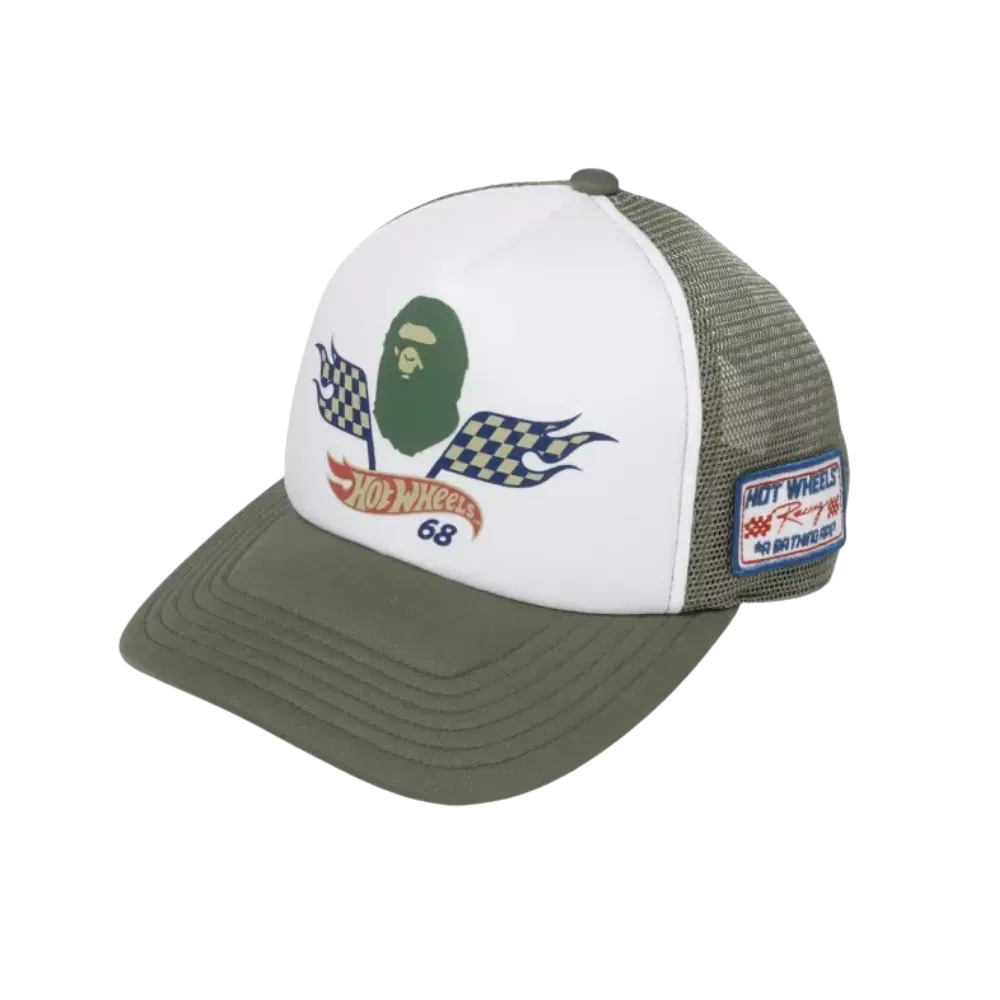 BAPE x Hot Wheels Mesh Cap Olive Drab