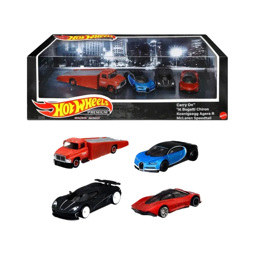 Hot Wheels Supercars Bugatti Chiron Koenigsegg Agera McLaren Speedtail Premium Set