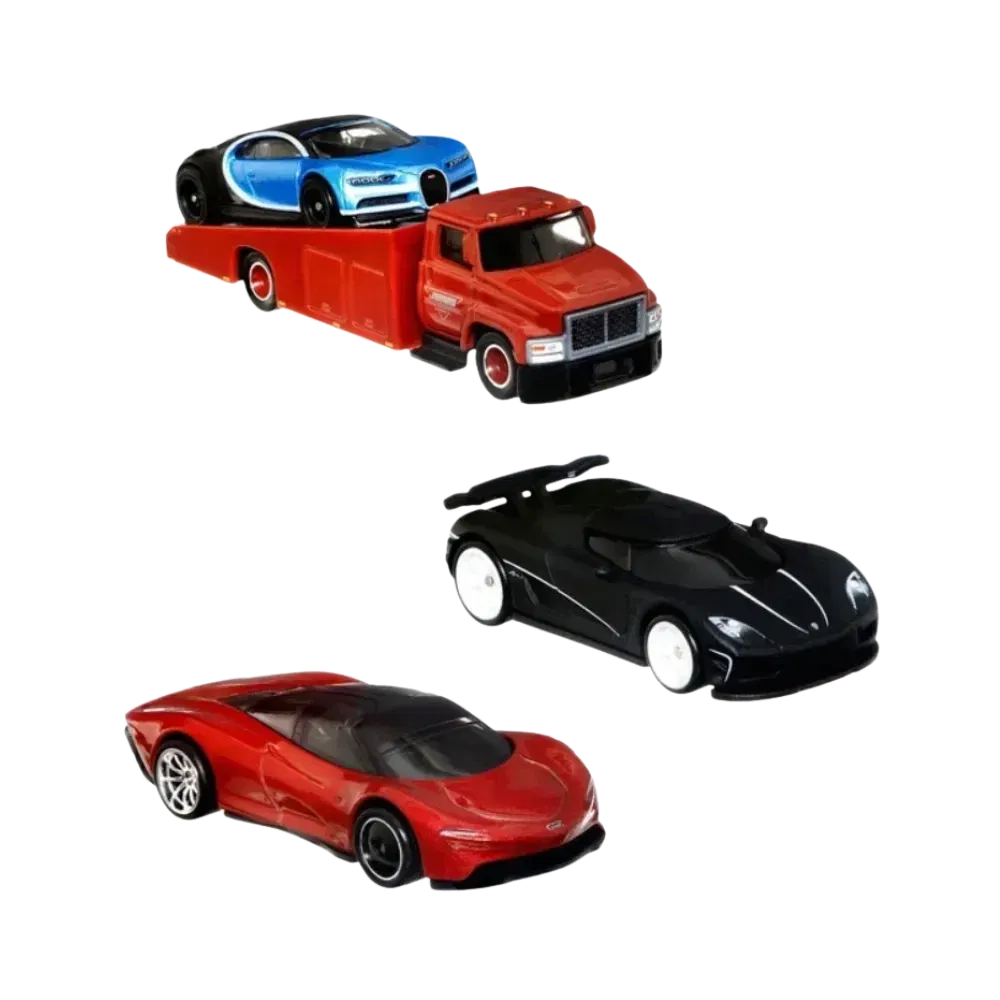 Hot Wheels Supercars Bugatti Chiron Koenigsegg Agera McLaren Speedtail Premium Set