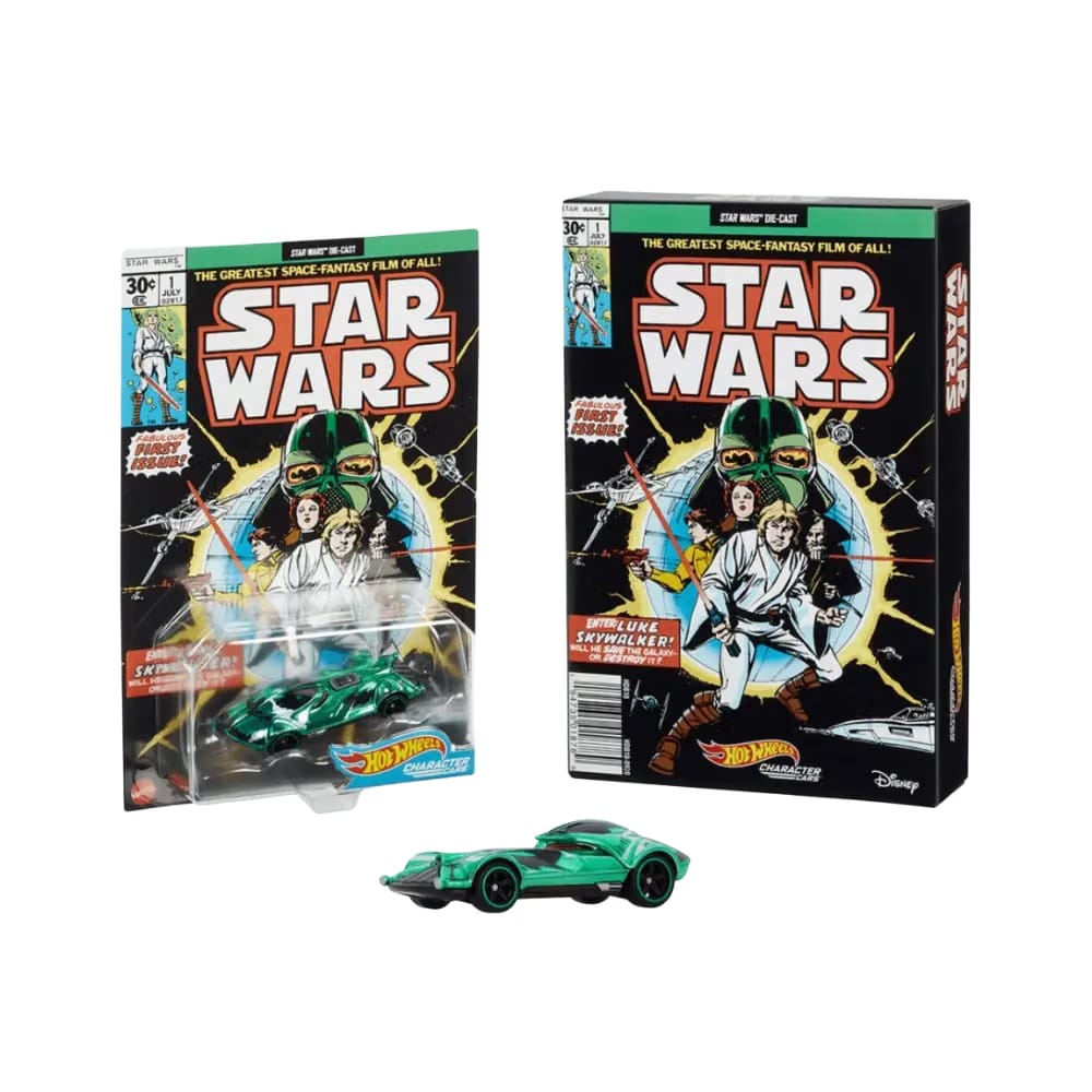 Hot Wheels Star Wars Green Darth Vader Character Car Comic Cover SDCC Exclusive Green