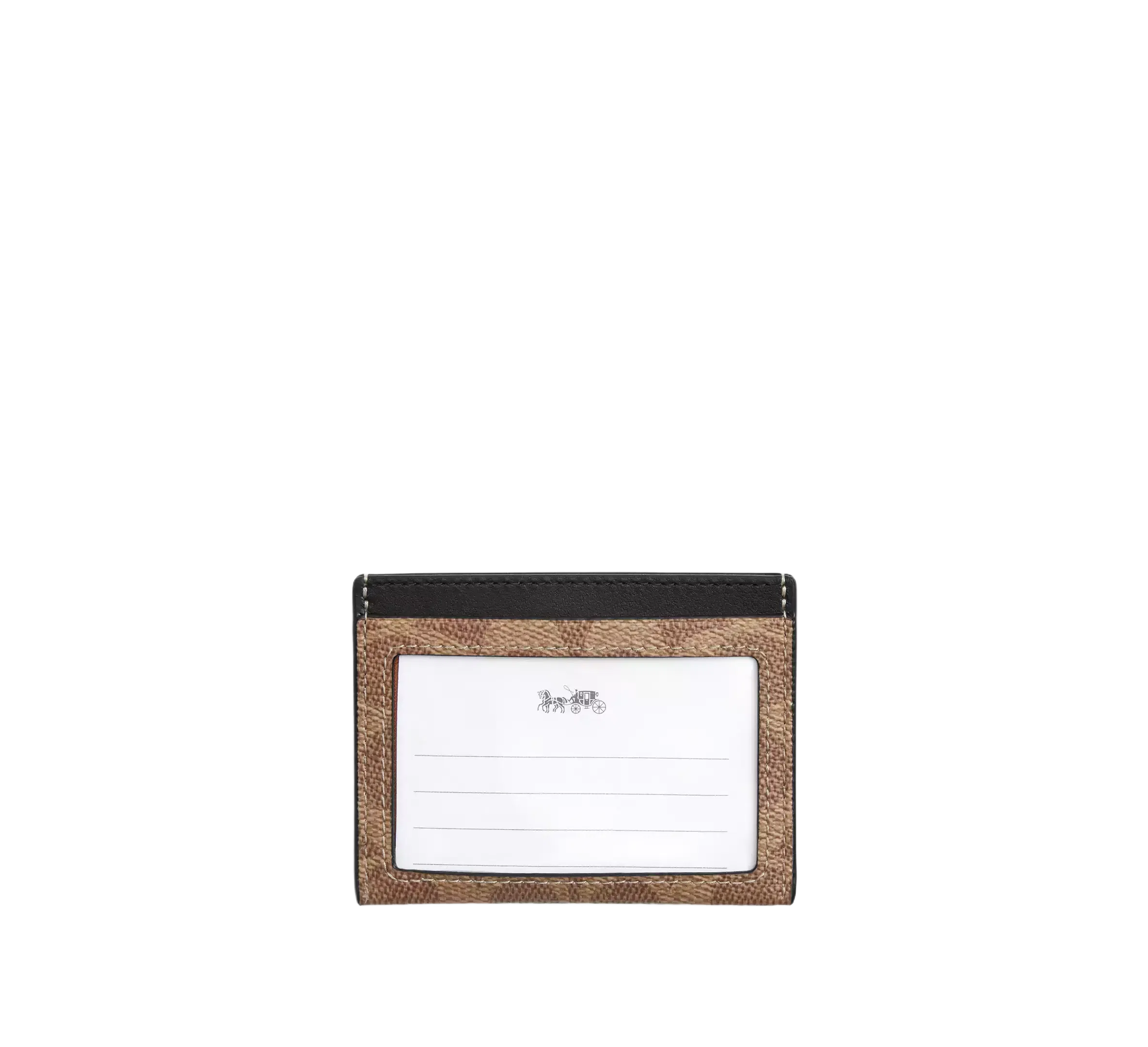 Slim Id Card Case In Signature Canvas signature canvas/Tan & Black