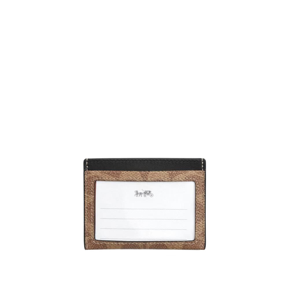 Slim Id Card Case In Signature Canvas signature canvas/Tan & Black