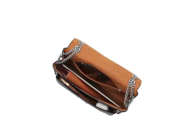 Elodie Crossbody Bag crinkle leather/Silver/Black