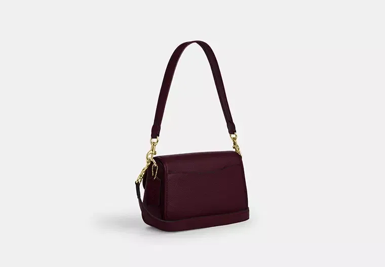 Hadley Shoulder Bag pebbled leather/Gold/Dark Wine