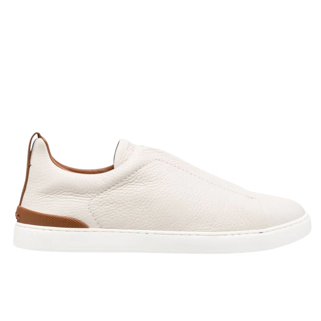Zegna Triple Stitch low-top sneakers light beige/caramel brown