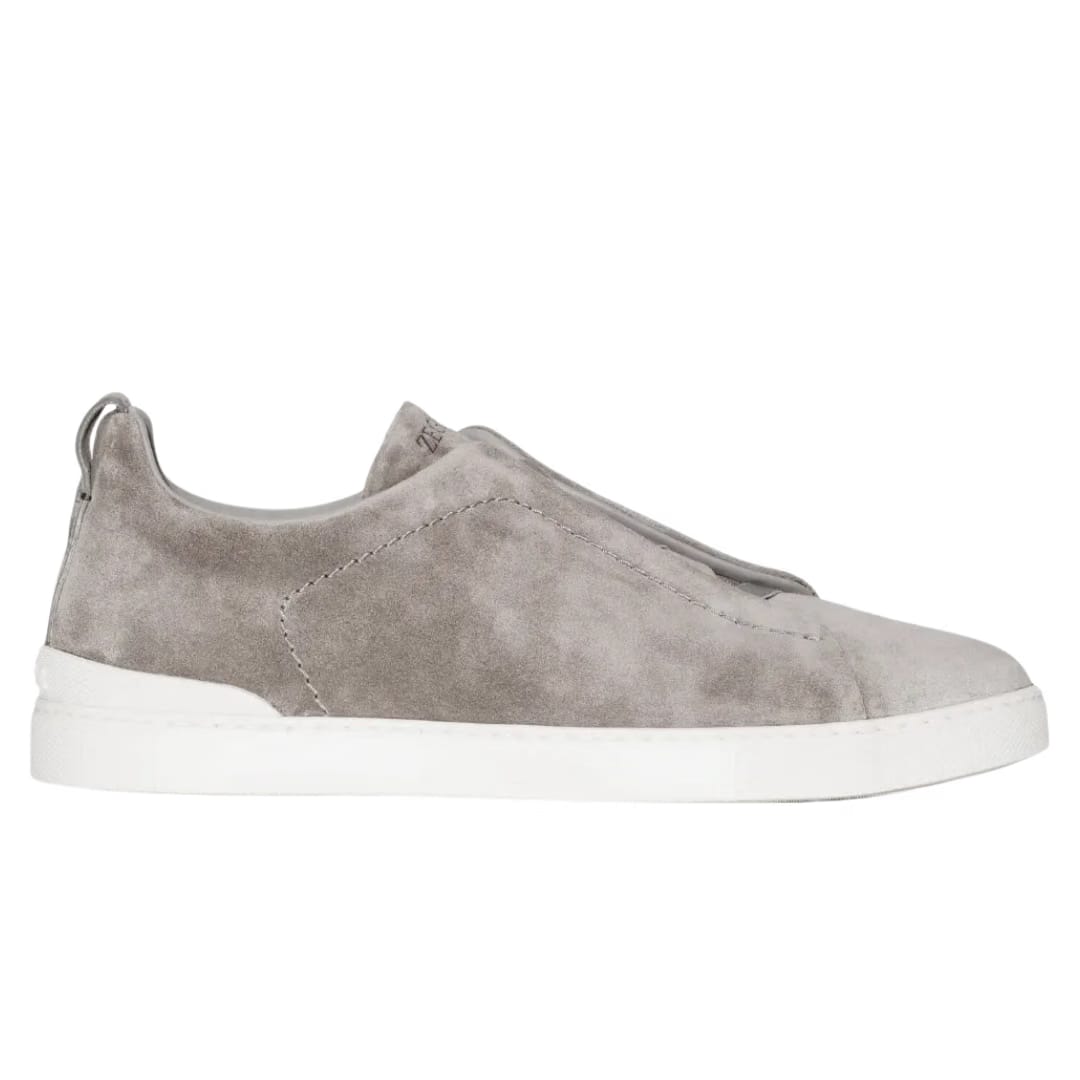 Zegna Triple Stitch suede sneakers grey