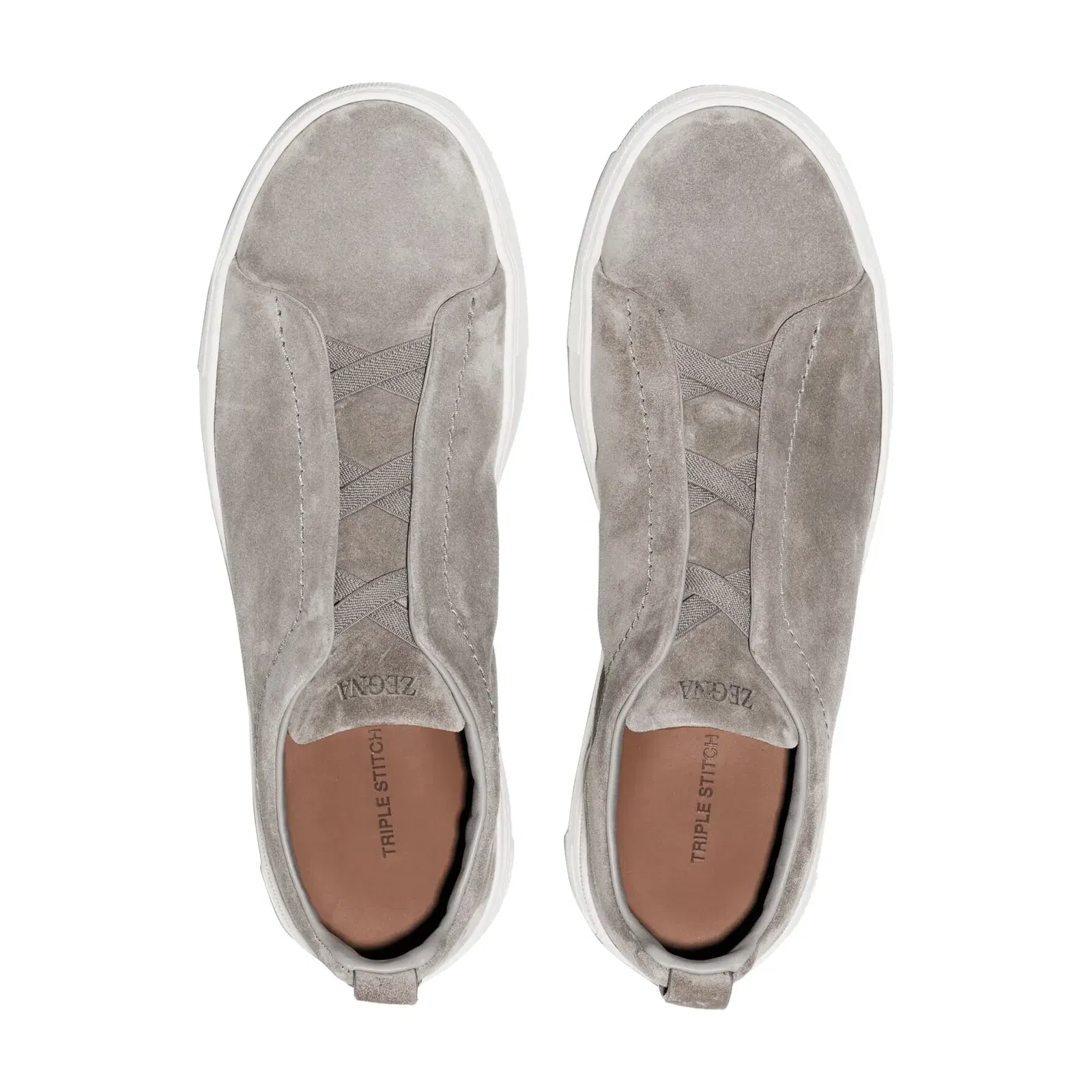 Zegna Triple Stitch suede sneakers grey