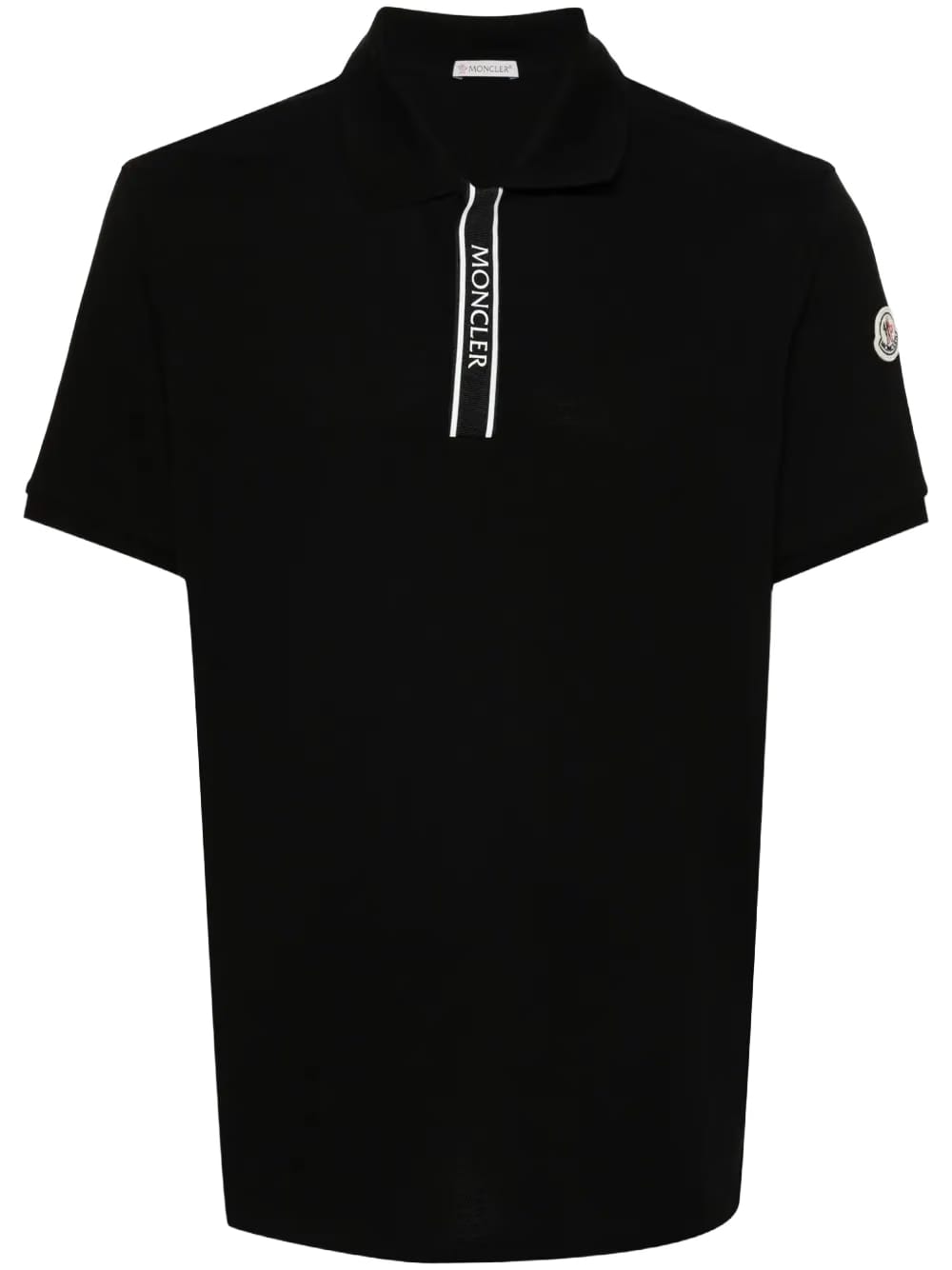 Moncler logo-Patch Polo Shirt Black