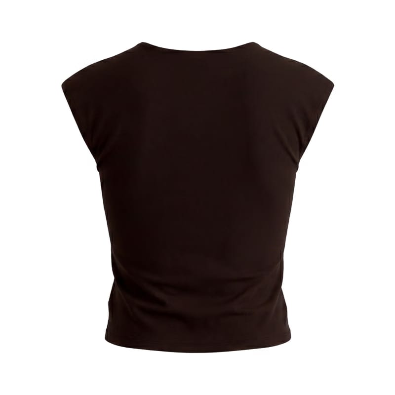 Off Supply Essence Brown Crop Top